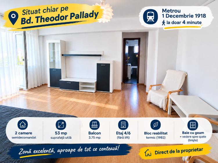 Apartament cu 2 camere semidecomandat în 1 Decembrie 1918