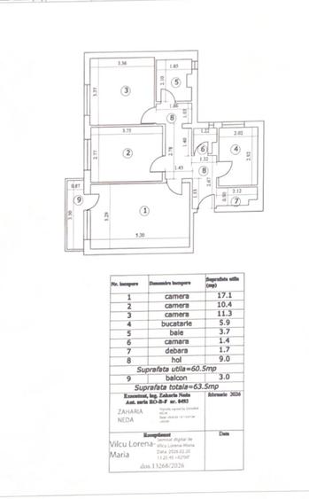 Apartament cu 3 camere decomandat în Tineretului