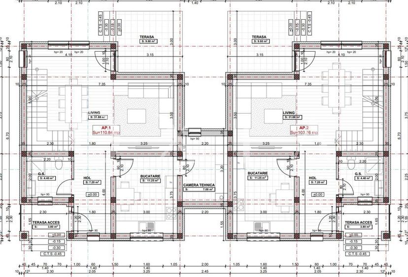 Duplex cu 4 camere cu Canalizare în Giroc