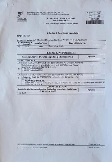 Teren de 4589 mp, în Stupărei