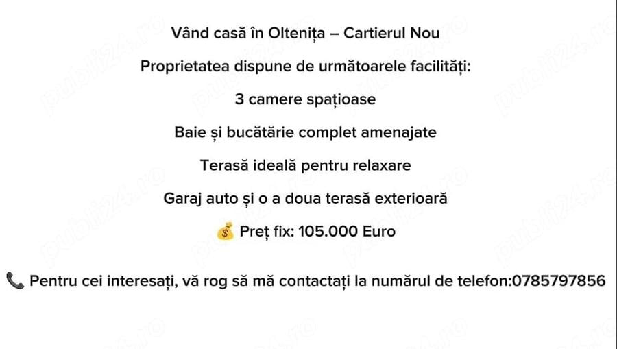 Casă cu 3 camere cu Teren 400 Mp în Central