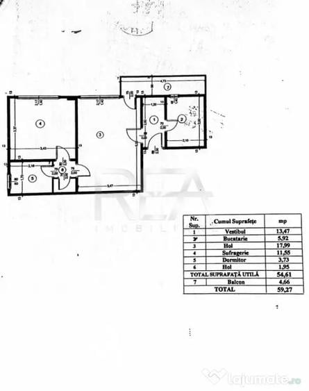 2 camere, 60 mp, etaj 5, bloc anvelopat - 1 Mai - 3