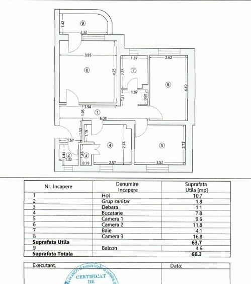 Apartament cu 3 camere decomandat în Peninsula