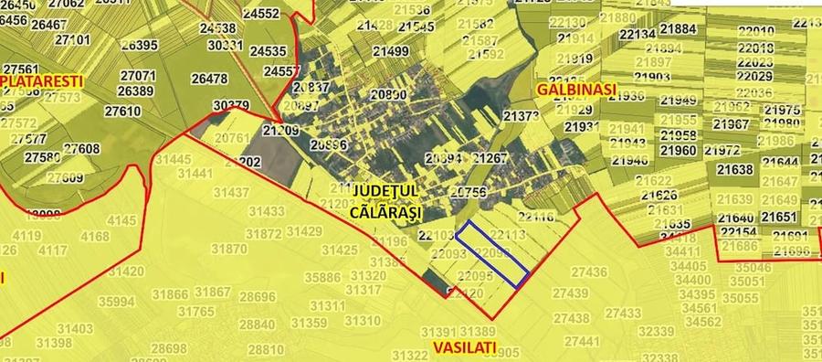 Teren de 94712 mp, în Gălbinași