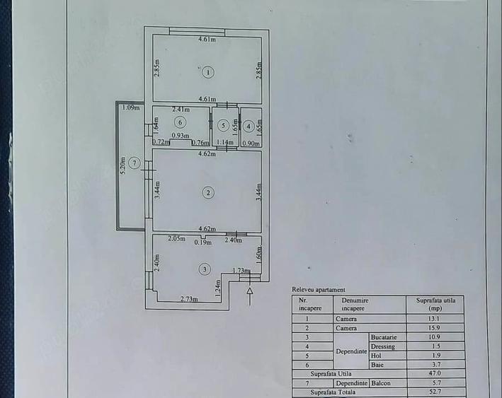 Apartament cu 2 camere semidecomandat în Sânpetru