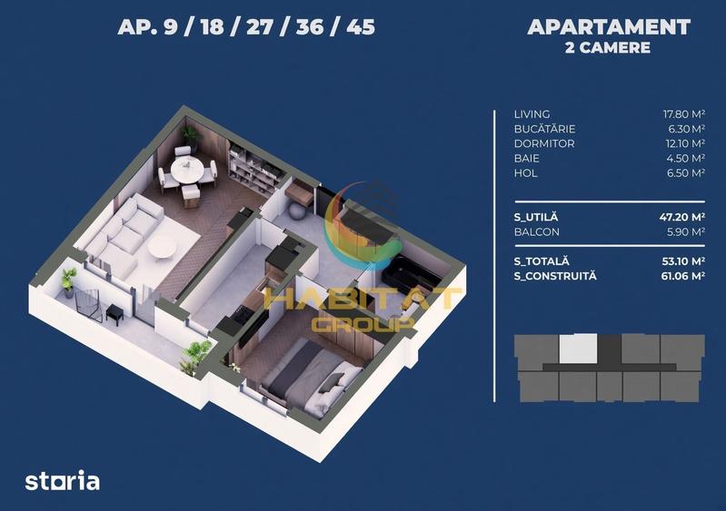 Apartament cu 2 camere în Cișmigiu