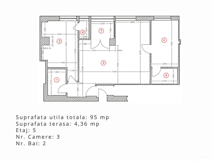 Apartament cu 3 camere semidecomandat, mobilat în Herăstrău