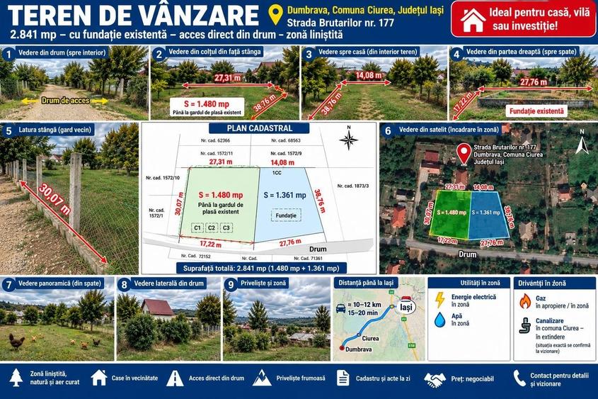 Teren cu temelie de casa 130 m2. - 1