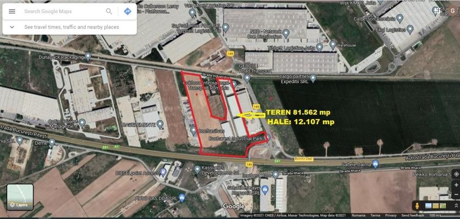 Spațiu industrial, de 12,100 mp, în Bolintin-Deal