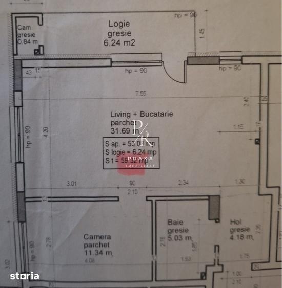 Apartament 2 camere, 53 mp, etaj intermediar, lift, MODERN, zona Metr - 3