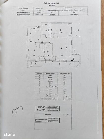 Apartament cu 3 camere decomandat în Copou