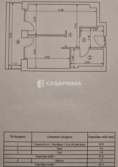 Apartament cu 2 camere decomandat în Podu Roș