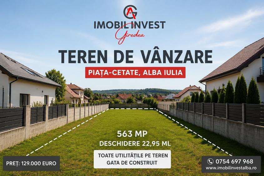 Teren Construcții de 563 mp, în Cetate