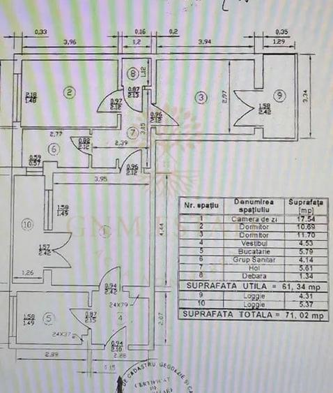 Apartament cu 3 camere semidecomandat în Gorjului
