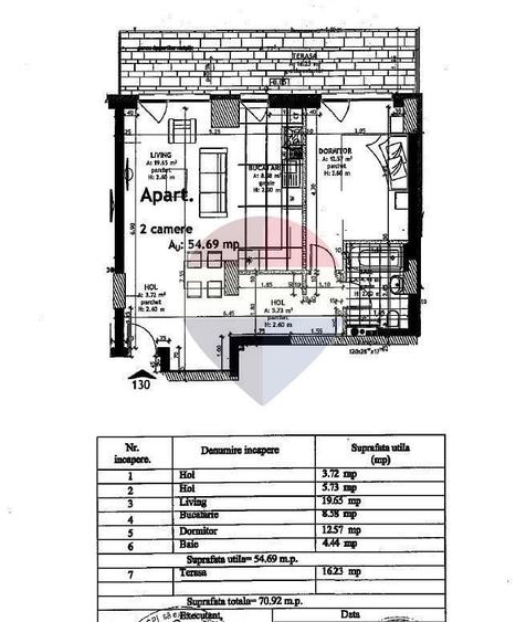 Apartament cu 2 camere în Oșand