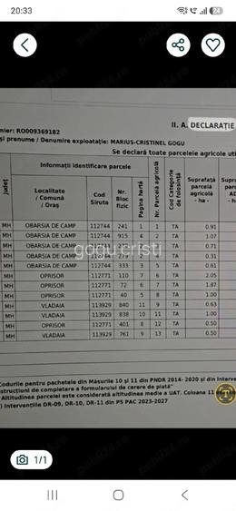 Vand terenuri agricole arabile Mehedin?i