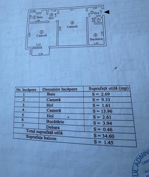 Apartament cu 2 camere semidecomandat în Obor