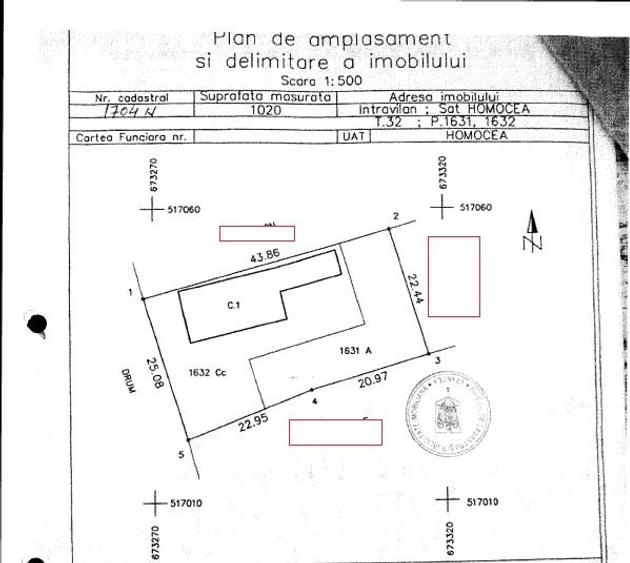 Casă individuală cu 5 camere cu Teren 1020 Mp în Homocea