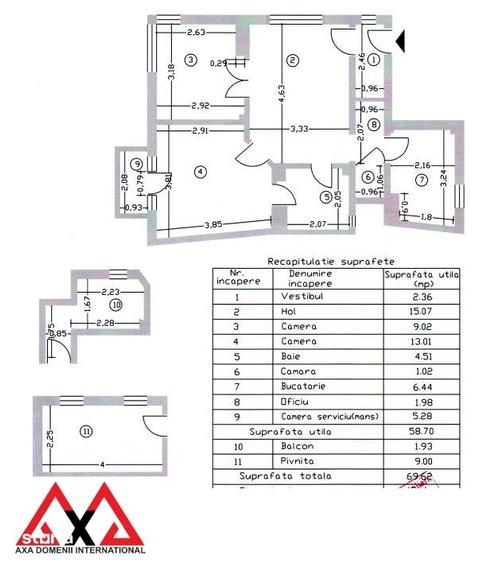 Apartament cu 2 camere în Moșilor