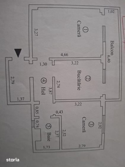 Apartament 2 camere conf.1, decomandat etaj 4 - 1