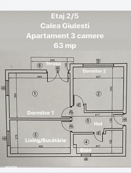 Apartament cu 3 camere decomandat în Giulești