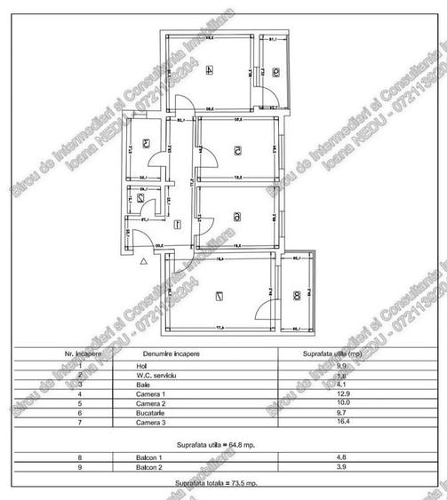 🙋Faleza NORD🔸 3 Camere Decomandate 74m² Centrala Gaze Incadrat Izolat - 18