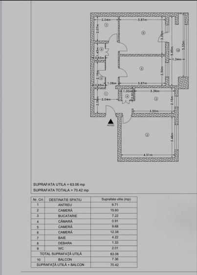Apartament cu 3 camere decomandat în Mănăștur