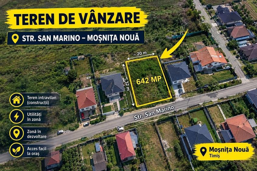 Teren de 642 mp, în Moșnița Nouă