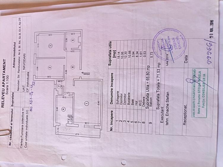 Apartament cu 3 camere decomandat în Central