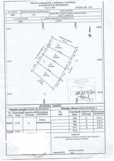 Teren Construcții intravilan de 977 mp, în Ciolpani