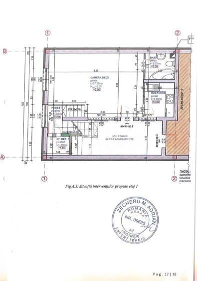 Apartament cu 3 camere semidecomandat în Central