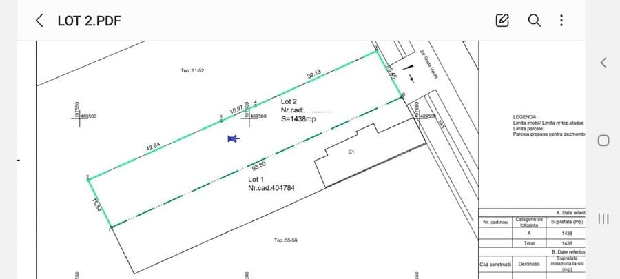Teren Construcții intravilan de 1438 mp, în Dudeștii Noi