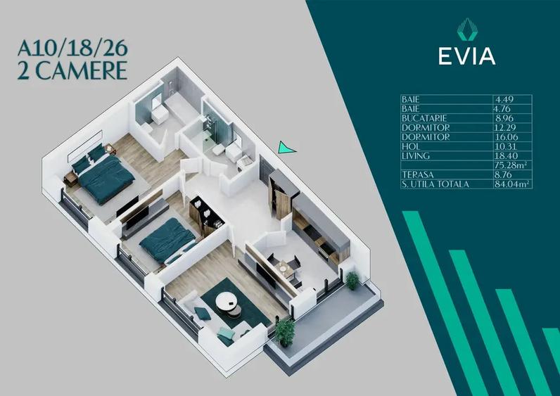 Apartament cu 3 camere în Theodor Pallady