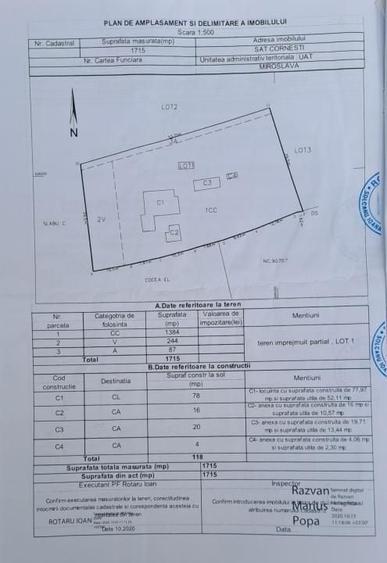 Casă individuală cu 3 camere cu Canalizare în Cornești