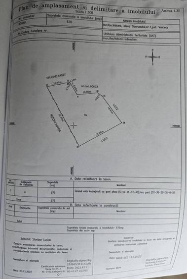 Teren de 575 mp, în Central