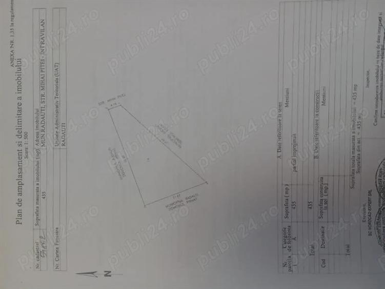 Teren Construcții intravilan de 791 mp, în Nord