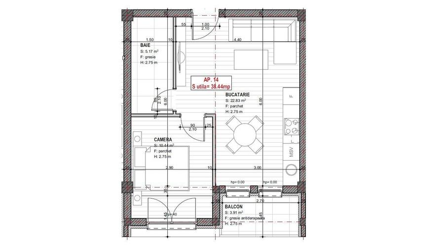 Apartament cu 2 camere semidecomandat în Girocului