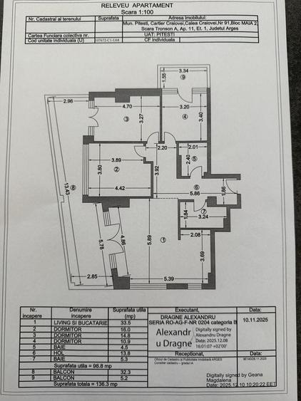 Apartament cu 4 camere decomandat în Central