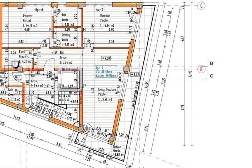 Apartament cu 3 camere semidecomandat în Grigorescu