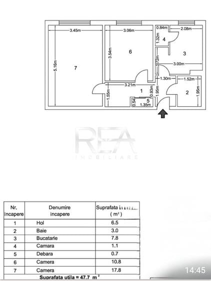 Apartament cu 2 camere decomandat, mobilat în Berceni