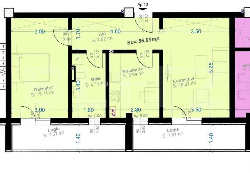 ?Apartament 2 Camere, 57mp | Zona Aradului | Etaj 1