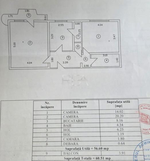 2 camere Mall Vitan decomandat, inst. schimb., et. 3, an 1994, metrou - 8