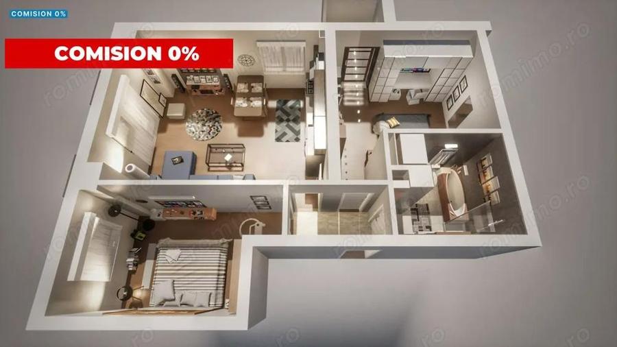 Apartament cu 3 camere decomandat în Nord