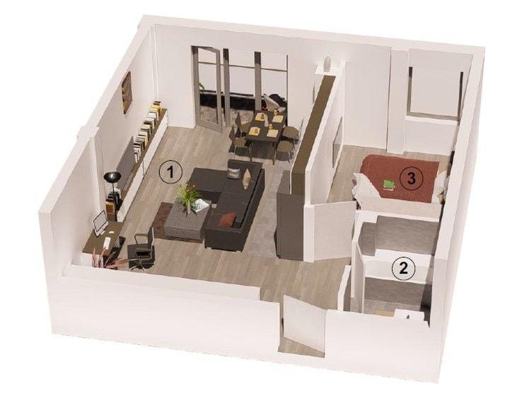 Apartament cu 2 camere semidecomandat în Florești