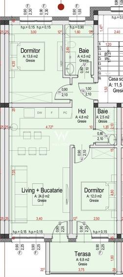 Apartament cu 3 camere decomandat în Exterior Vest