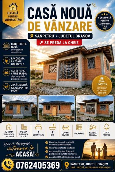 Casă cu 3 camere în Sânpetru