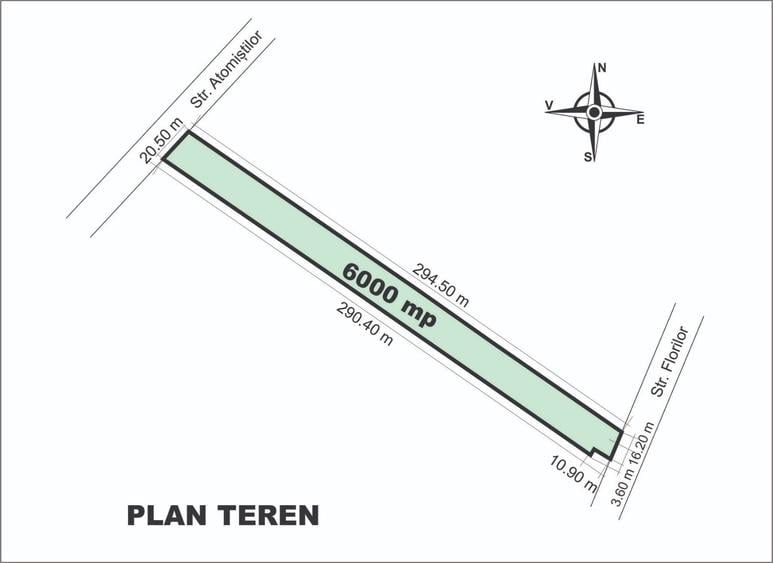 Teren Construcții intravilan de 6000 mp, în Central