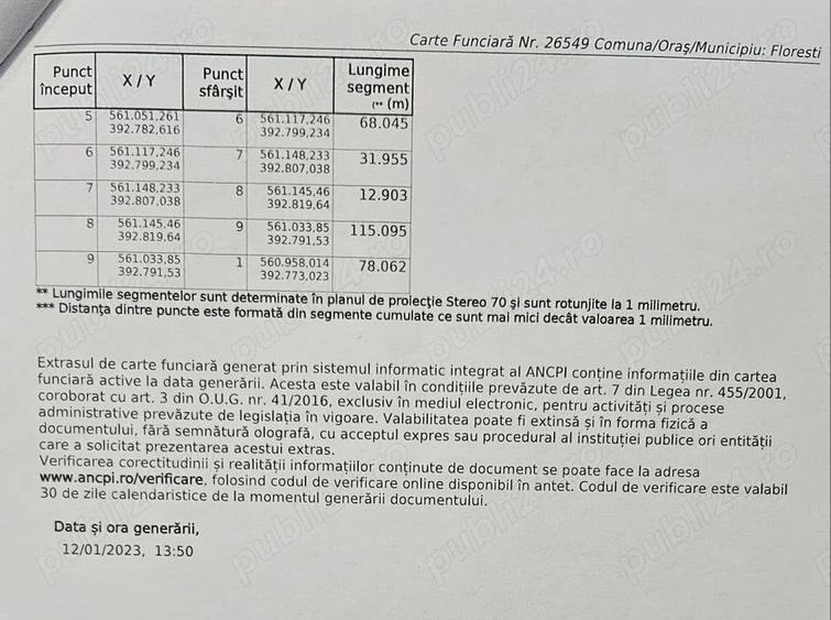 Teren de 2500 mp, în Novăcești