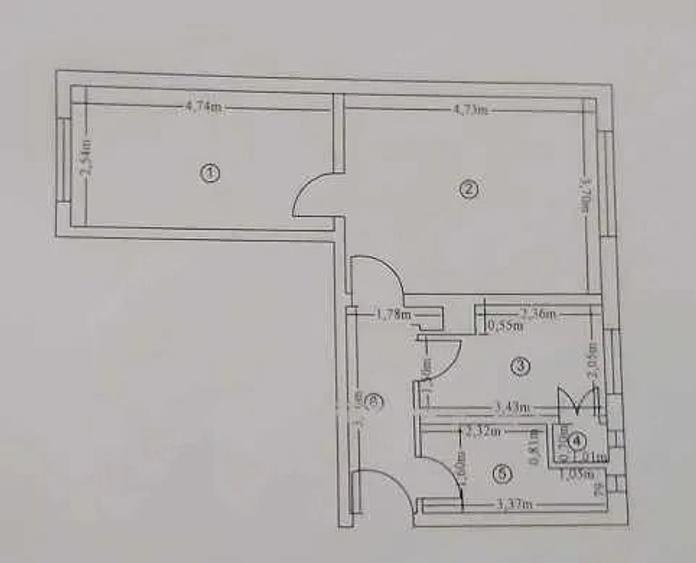 Apartament cu 2 camere semidecomandat în Central