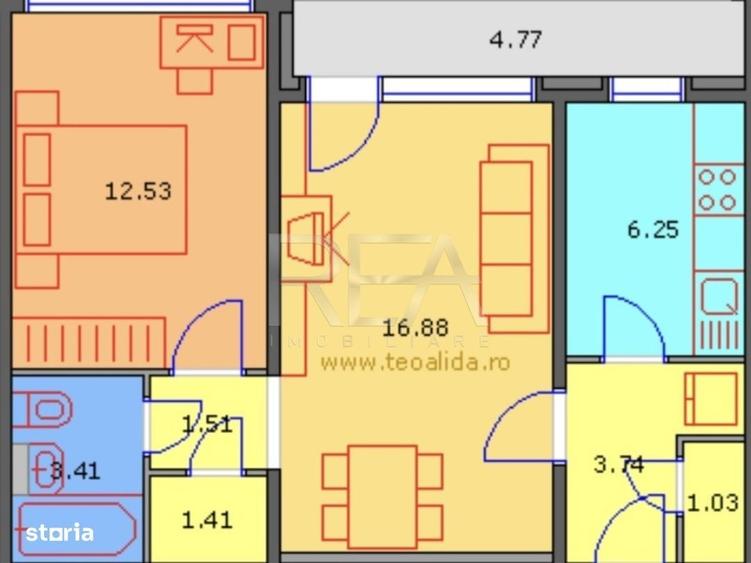 Apartament cu 2 camere semidecomandat în Gorjului